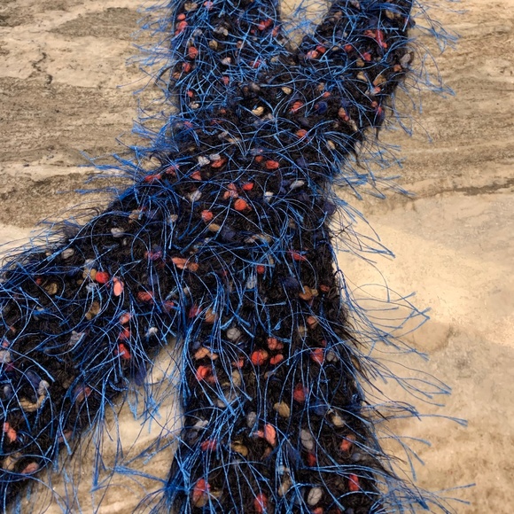 Artistic scarf in a dimensional and unique-multi color yarn. Cute - Picture 8 of 8